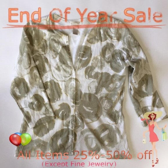 Kenar Tops - Kenar Floral Sweater Size L